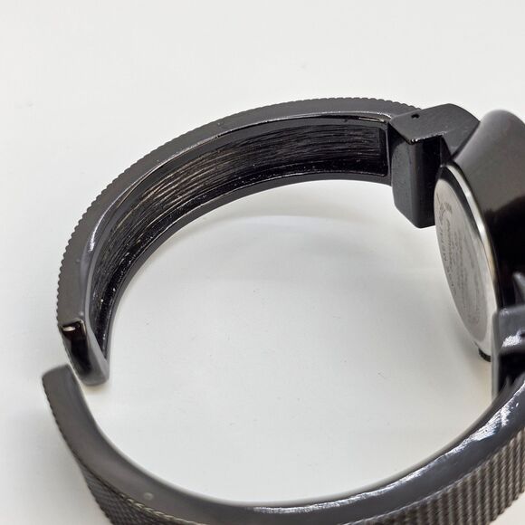 Folio Women's Cuff Watch 32MM Black Dial Black Bracelet Band 5.5" New Battery - Picture 11 of 13